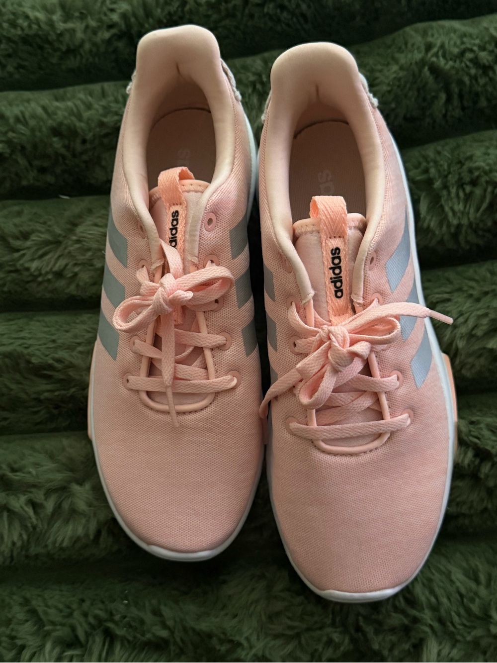 adidas Women’s Peach Pink and Gray Athletic Sneakers